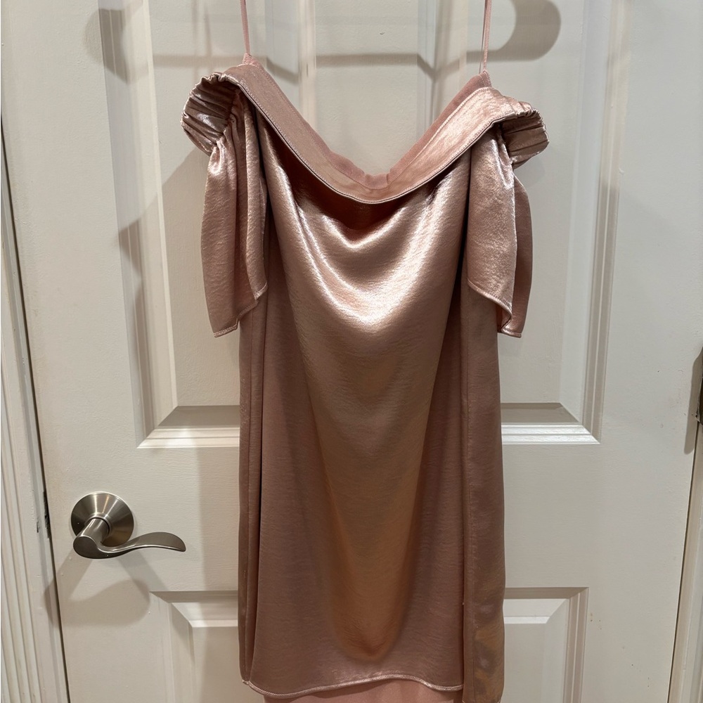Dainty Hooligan Pink Off-Shoulder Dress